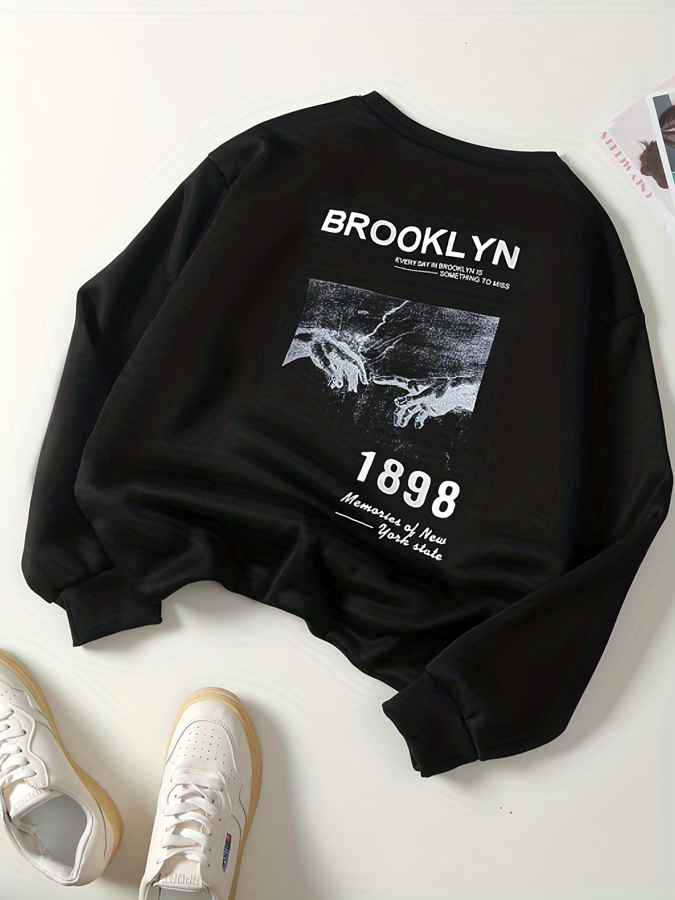 Letter Graphic Print Sweatshirt, Long Sleeve V Neck Pullover Sweatshirt,  Casual Tops For Fall & Winter, Women's Clothing - Temu