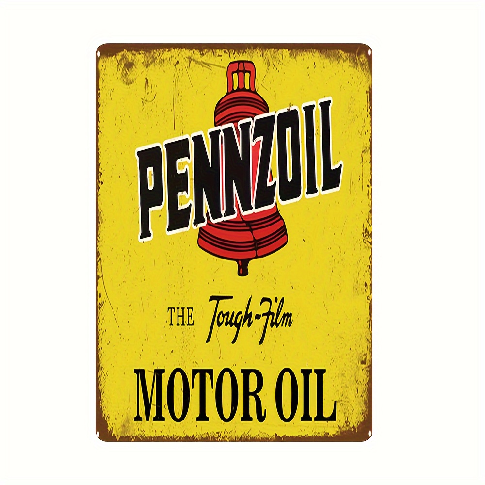 

1pc, "pennzoil Motor Oil" Vintage Metal Tin Sign, Vintage Plaque Decor, Hanging Plaque, Wall/room/home/restaurant/bar/cafe/door/courtyard/garage Decor
