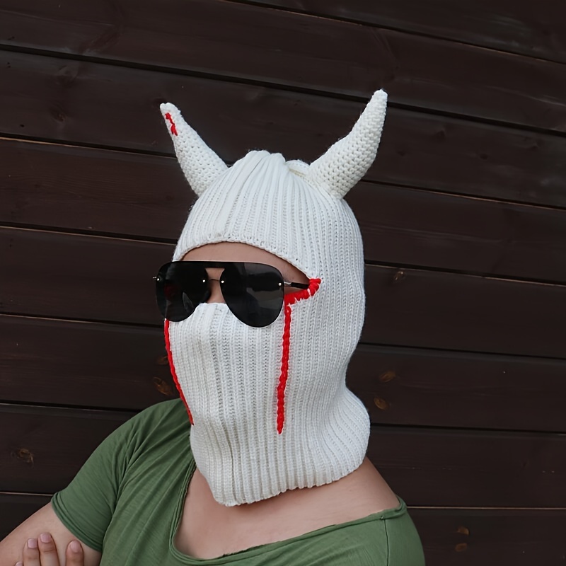 Creative Knitted Hat Warm Full Face Mask Ski Mask Hat - Temu