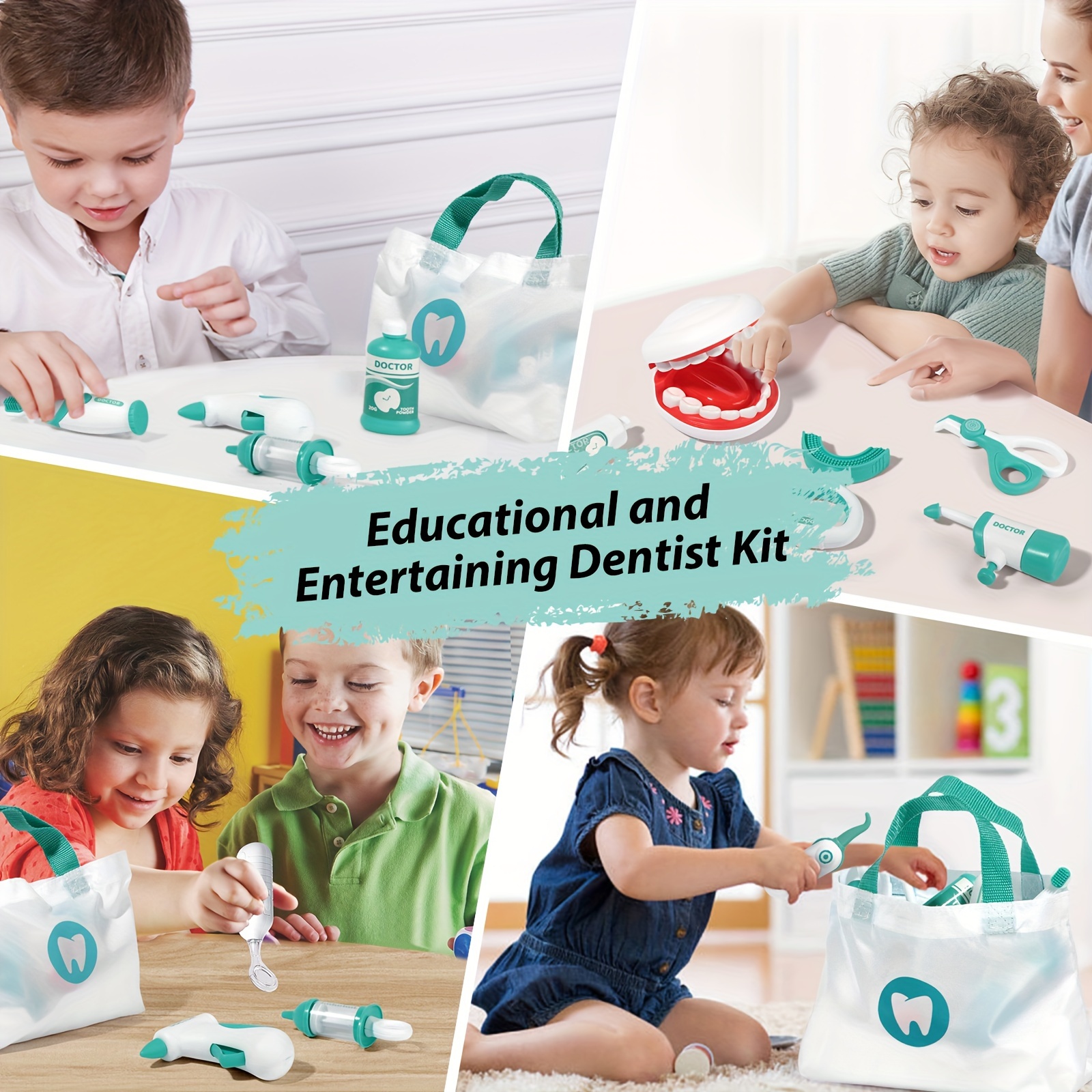 Dentist Kit Play Toy Set  Pretend Dentist Tool Toy for Kids