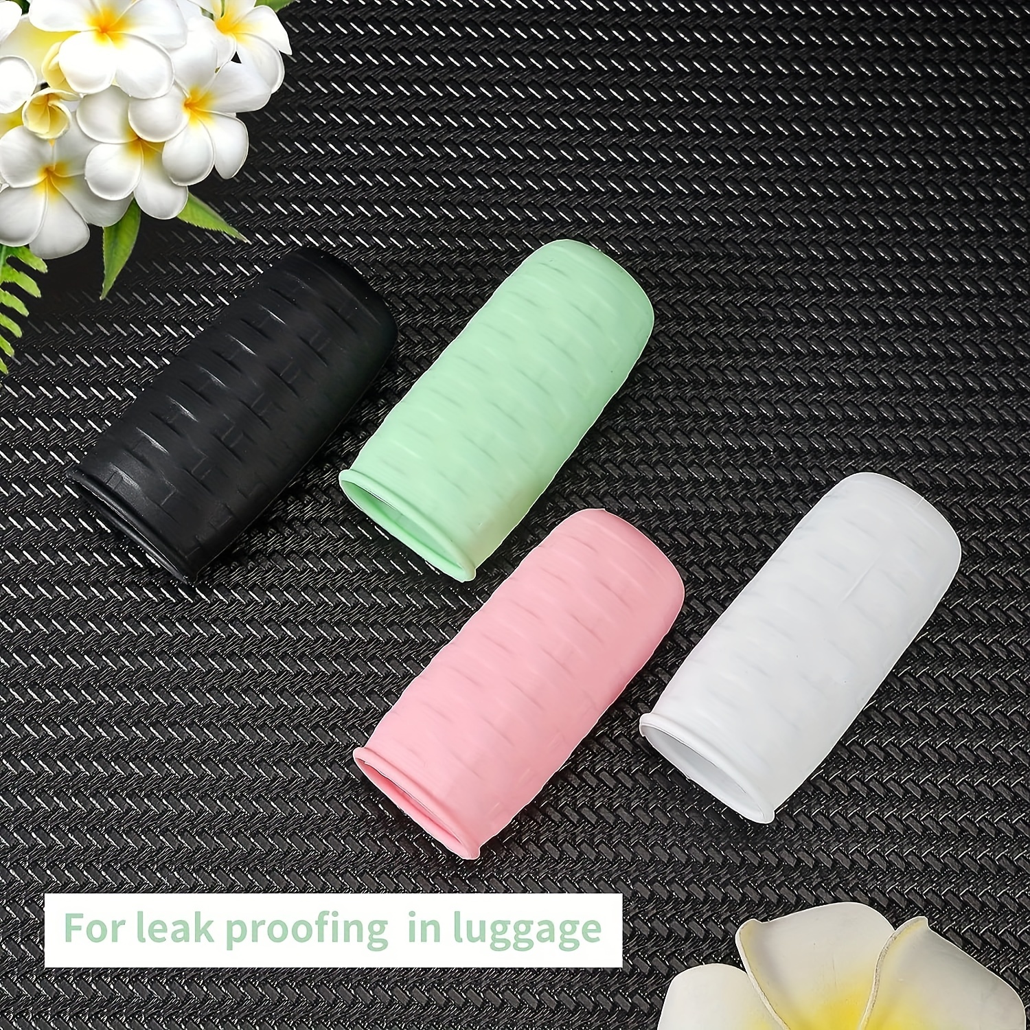 Leak Proof Silicone Travel Bottle Covers Elastic Sleeves for Toiletries