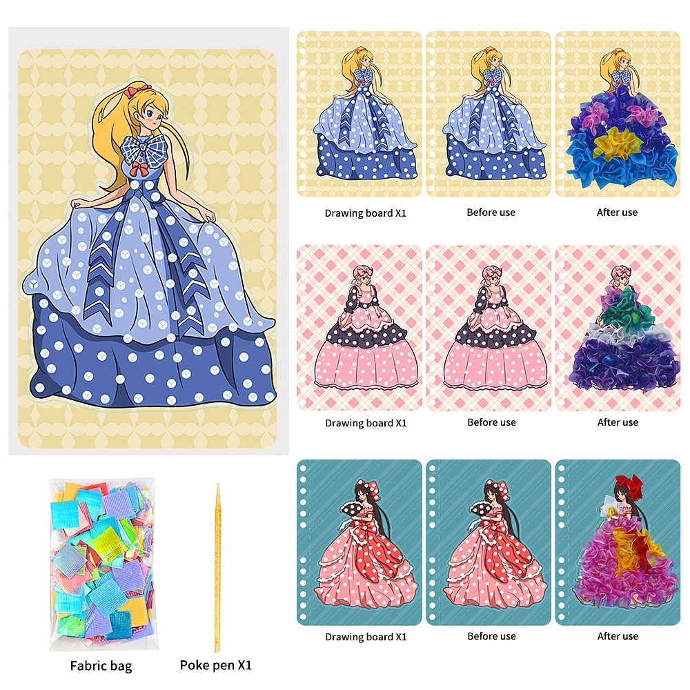 4Pcs Fantasy Princess C Kid Toy Fashion Drawing Creative Poke Art Book For  Girls Ages 8-12, Puzzle Puncture Painting With Princess Board Stickers, Kids  Art Education Book, Art Diy Craft Kit Gifts