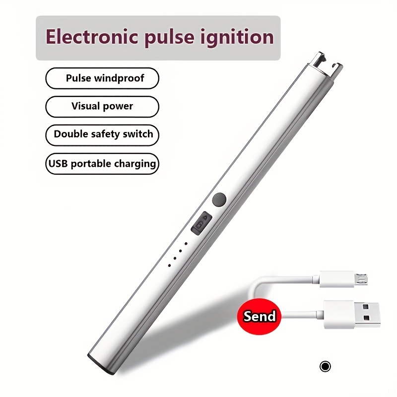 1 Encendedor Largo Recargable Usb Sin Llama A Prueba De - Temu