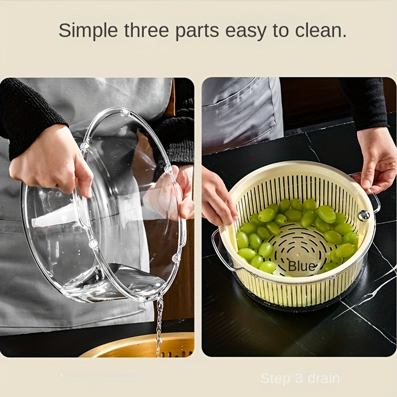 Rotating Double layer Drain Basket Kitchen Storage