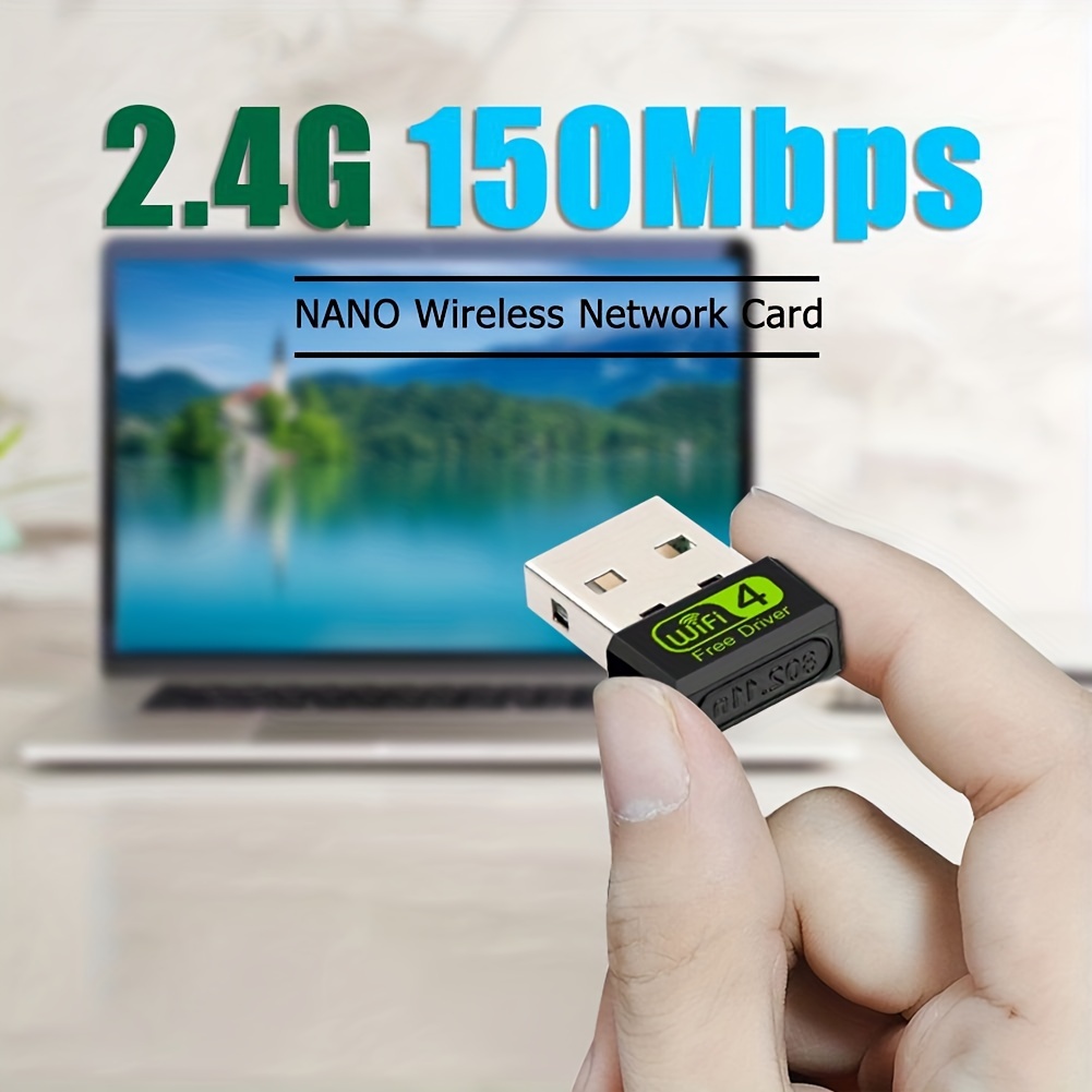 Mini adaptador Wi-Fi de 150Mbps, adaptador WiFi USB para PC, USB, Ethernet,  Dongle, tarjeta de red 2,4G, Antena