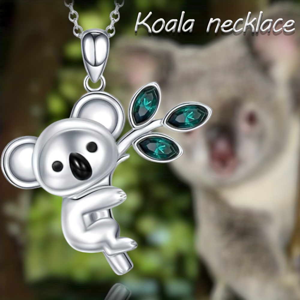 Cartoon Cute Creative Koala Zirconia Pendant Necklace - Temu