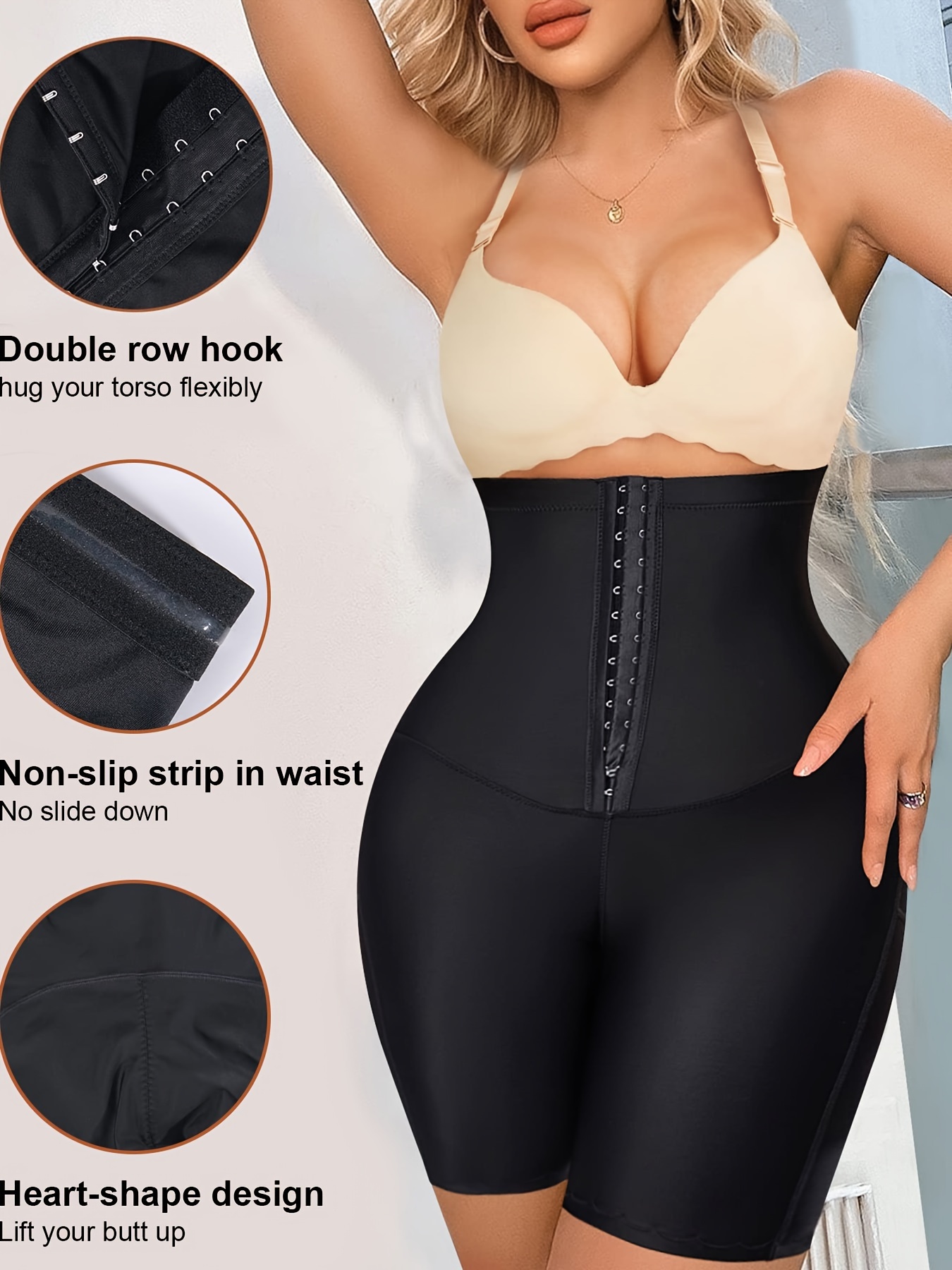 Plus Size Butt Lifting Shapewear for Women Tummy Control Lower Abdomen  Waist Cincher Shapewear Front Buckle High Waisted
