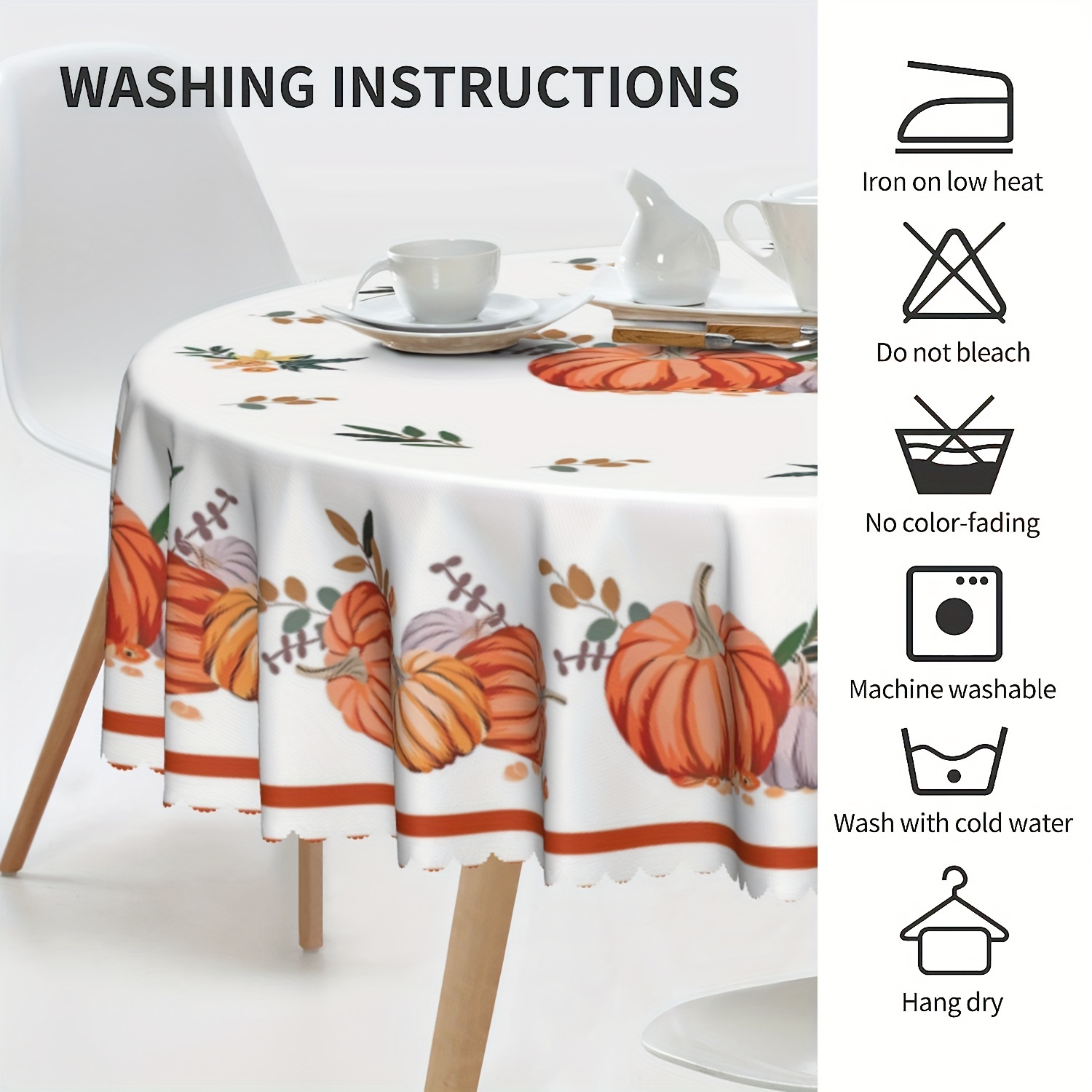 Fall Series Polyester Tablecloth Autumn Pumpkin Table Cloth