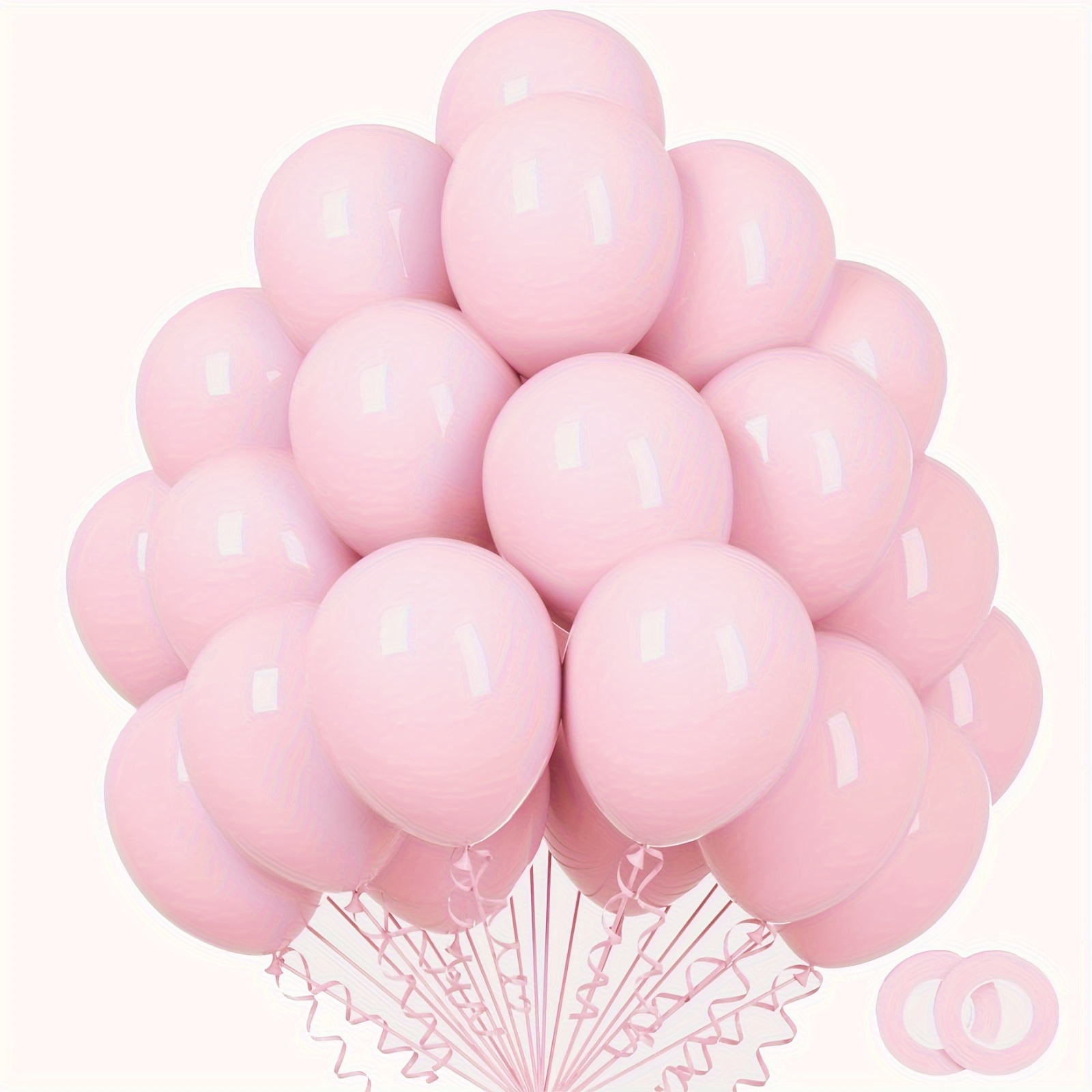 Globos de color rosa claro, 100 unidades, 18, 12, 5 pulgadas, globos rosas  de diferentes tamaños, globos de látex grandes de color rosa pastel, kit de