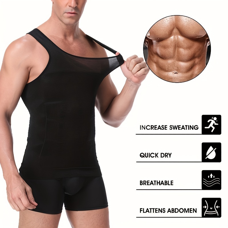 Men Slimming Body Shaper, Men Compression Vest Nylon Easy Adjusting  Breathable for Shaping (XL)
