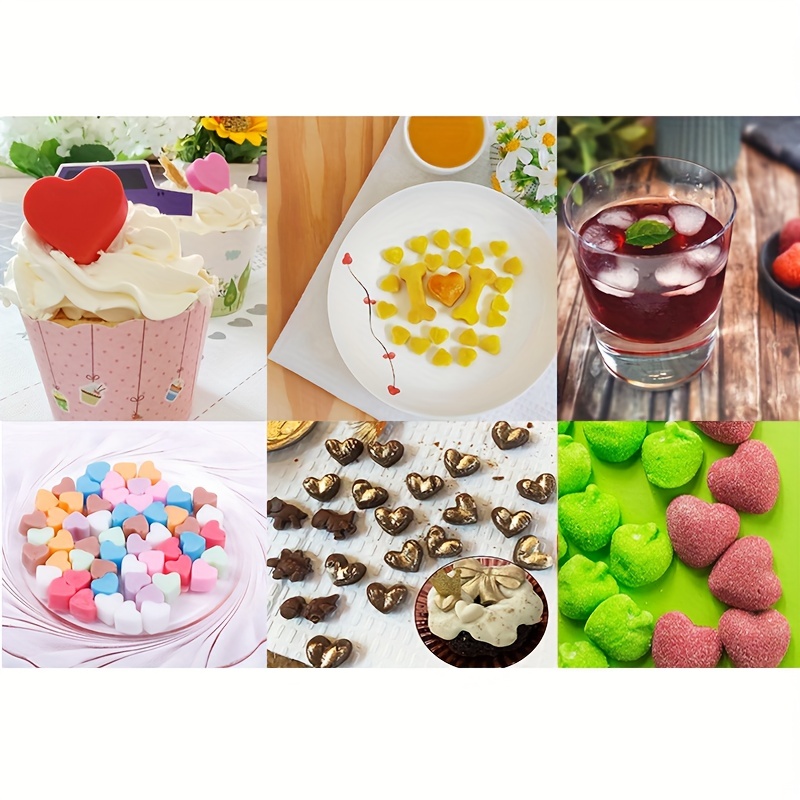 Silicone Heart Shaped Chocolate Mold DIY Fondant Cake Baking Mould  Non-stick Candy Pudding Ice Cubes Molds Kitchen Accessories