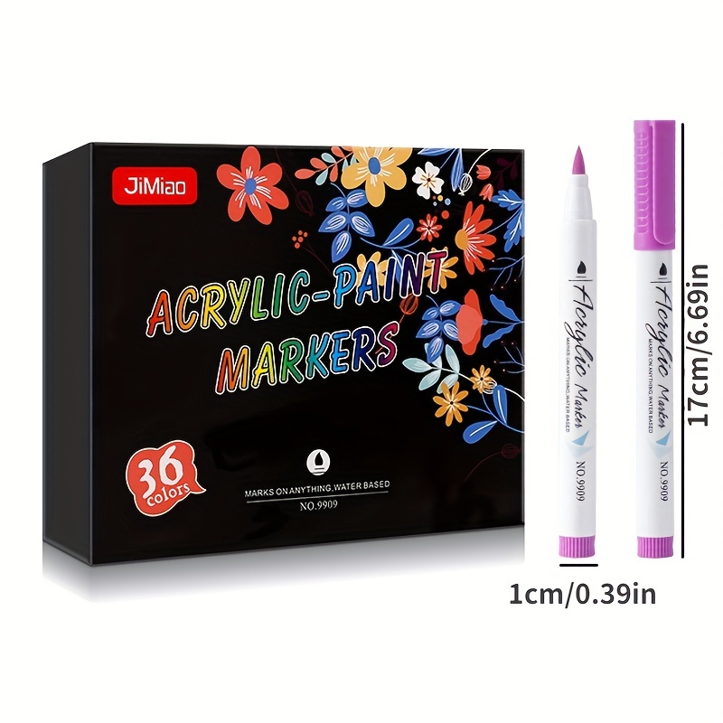 12 24colors Acrylic Marker Colorful Cartoon Pen For Student - Temu