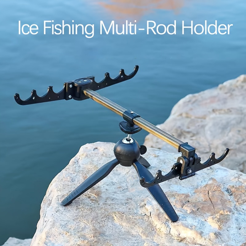 * Ice Fishing Rod Holder, Fishing Tripod, Folding Ice Fishing Rod Holder  Suitable For Multiple Rods, Fishing Accessories