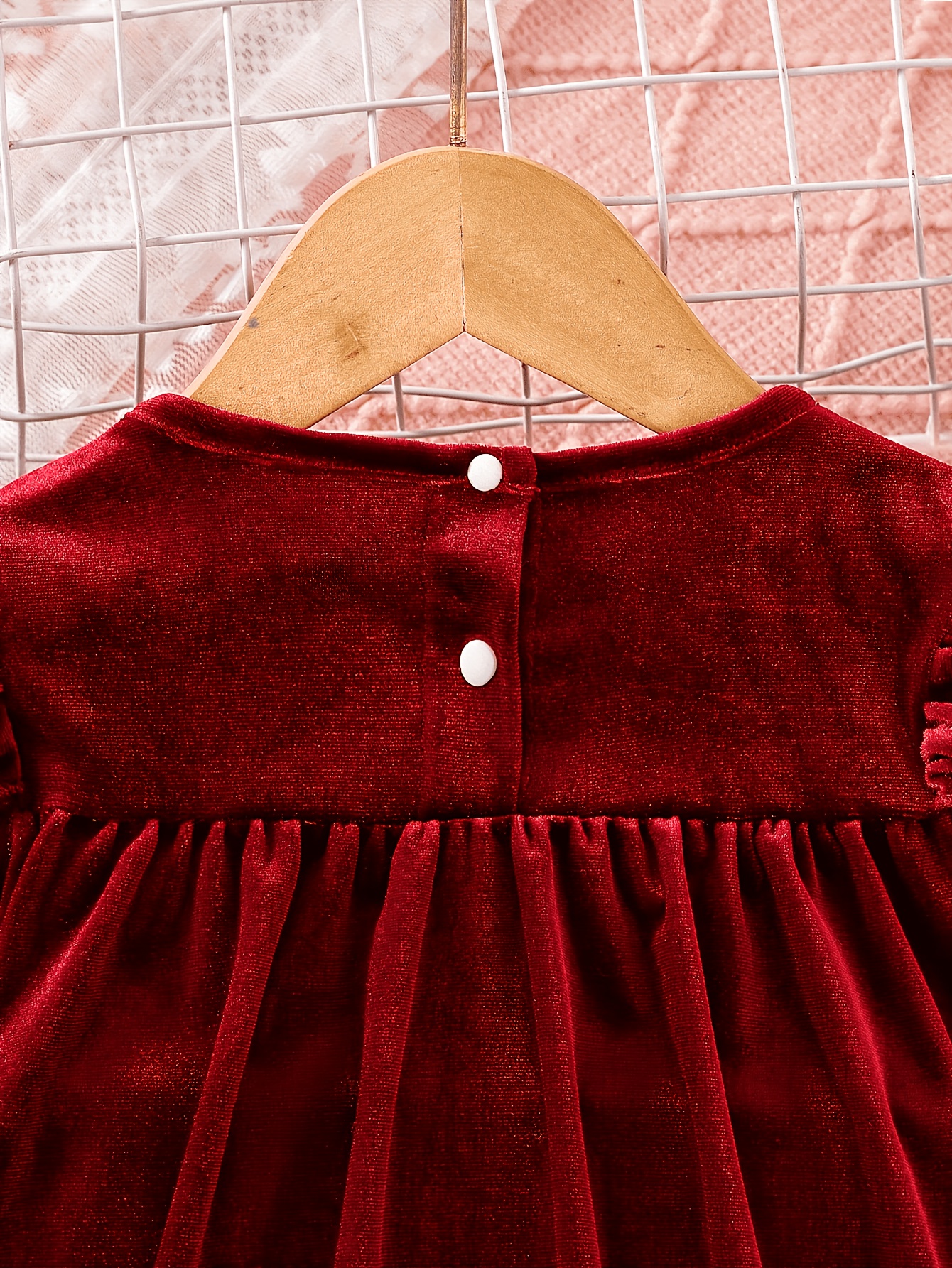 Toddler Baby Girls Velvet Dress Ruffle Long Sleeve A-line Casual