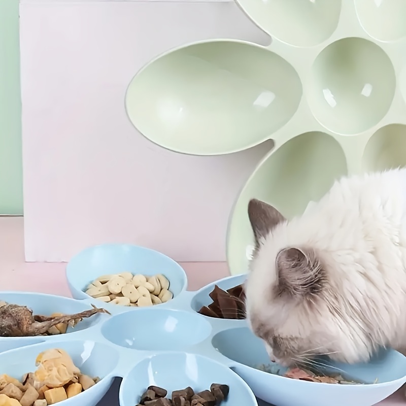 Creative Petal Shaped Plastic Cat Bowl Cat Food Bowl Water - Temu