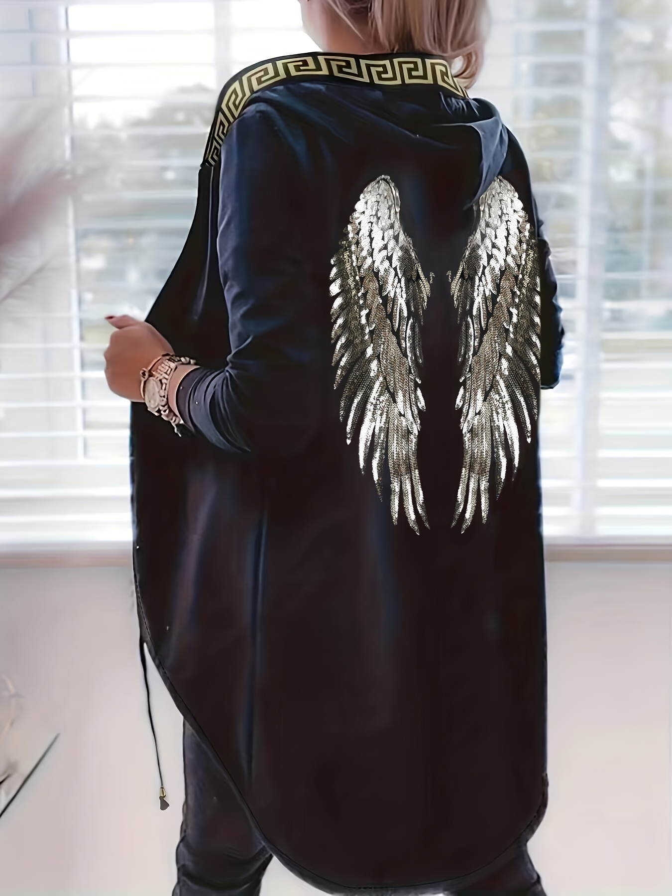 Widow Teddy Fleece Jacket with Embroidered Wings - Black | Large