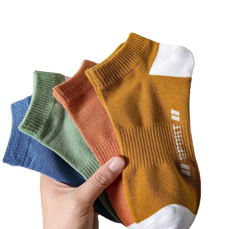 5pairs mens low cut socks trendy letter print socks 2