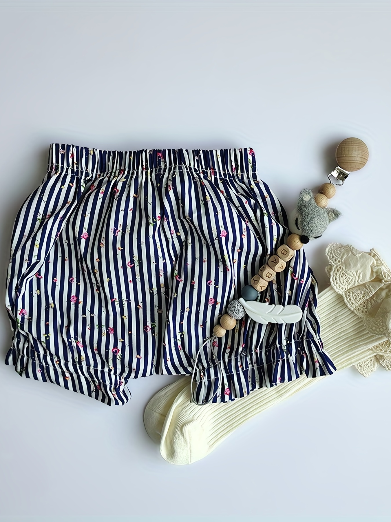 Baby Girls Floral Print Cotton Shorts