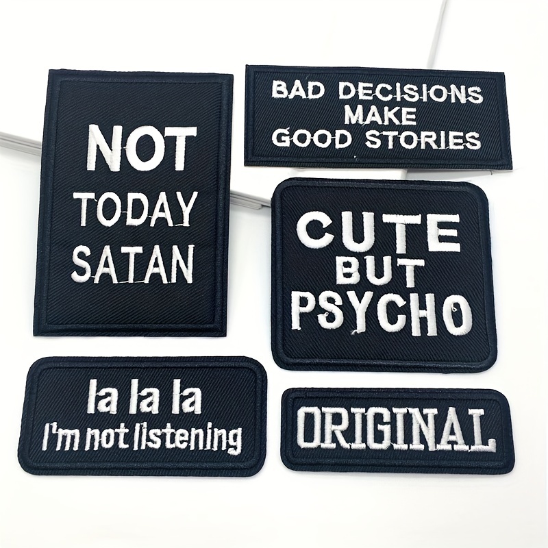 Slogan Patches On Clothes Hippie Iron On Patches Funny Embroidered Patches  For Clothing DIY Patches For Cloth Fusible Patch