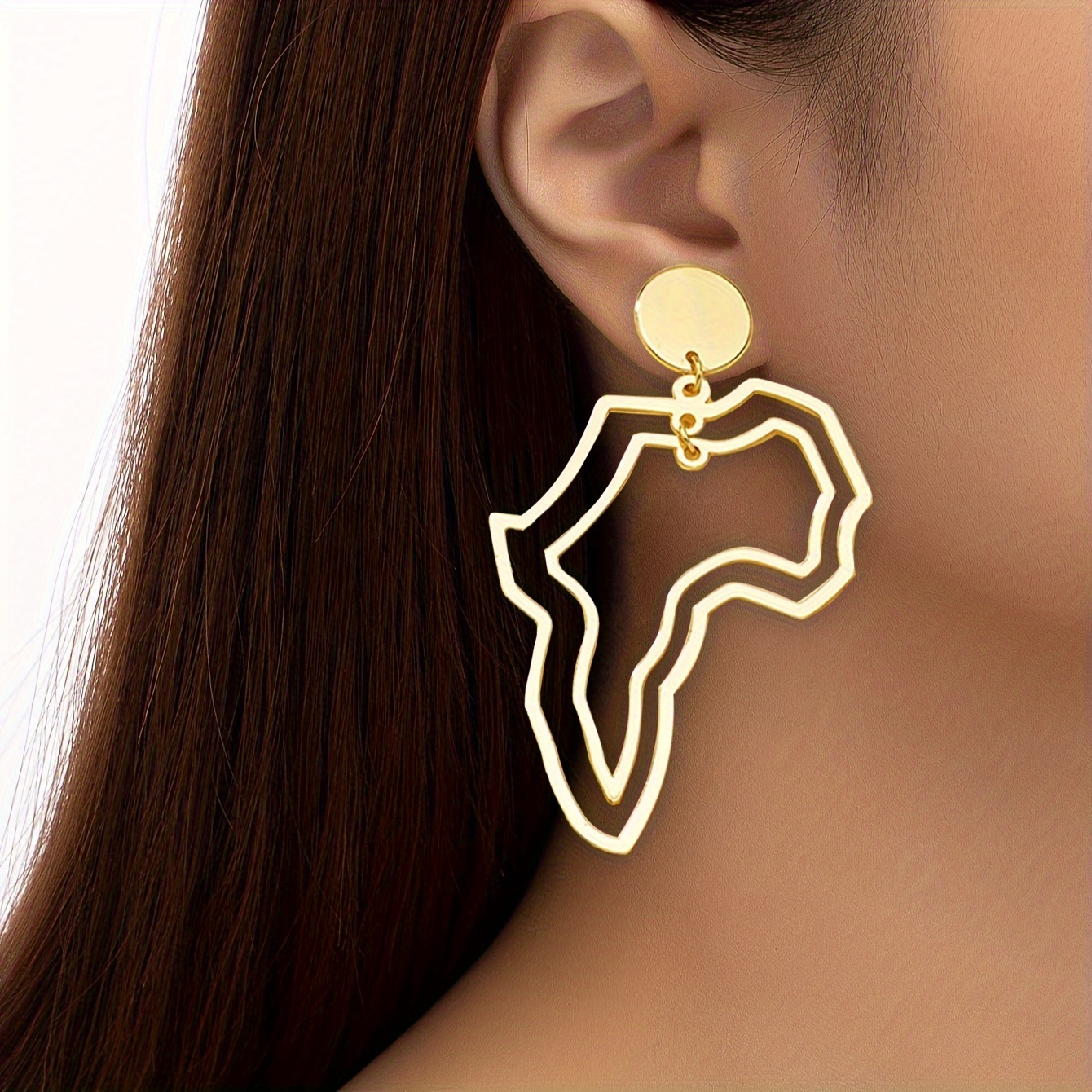 

Hollow Golden African Dangle Earrings Retro Jewelry Creative Female Earrings