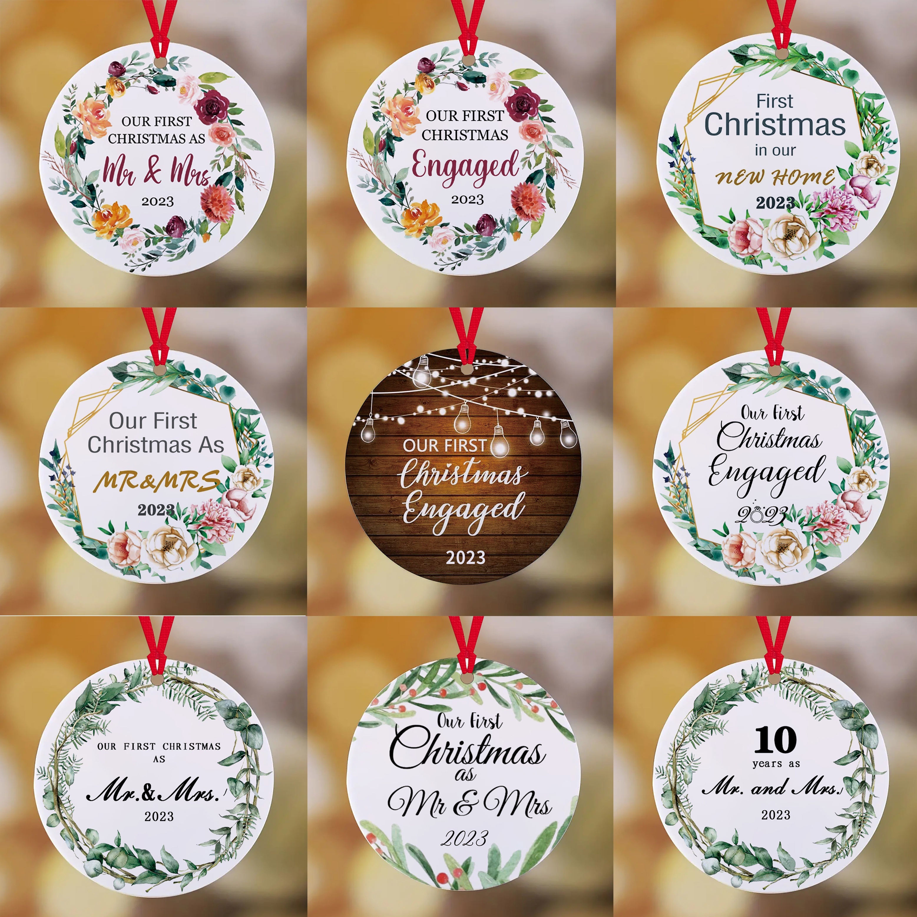 Acrylic Round Hanging Ornament 2023 Couple Engagement Gifts - Temu