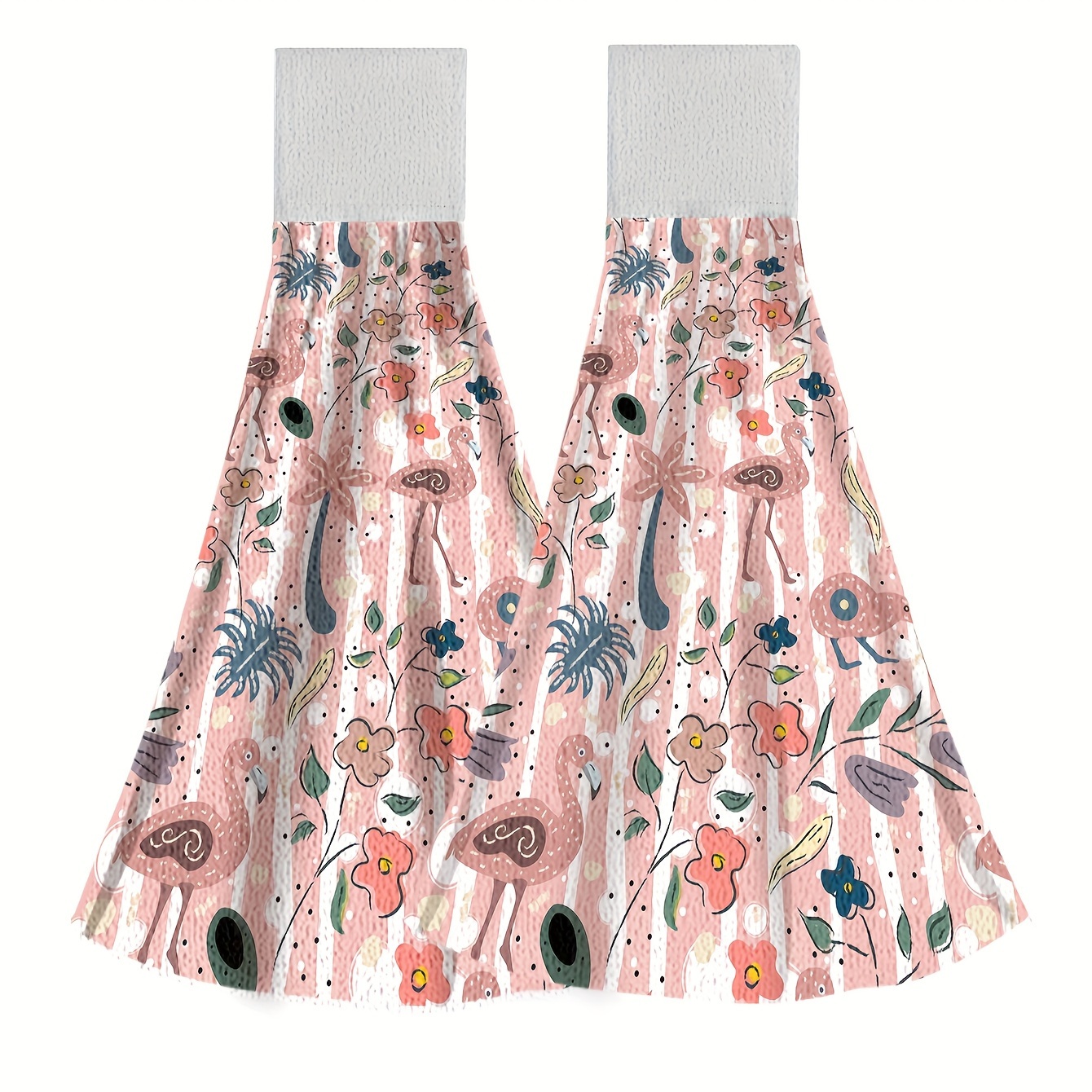 Flamingo Pattern Fingertip Towels, Hanging Towel For Wiping Hands