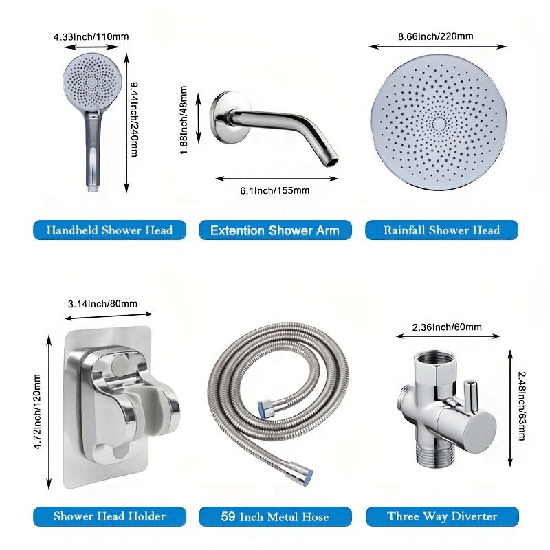 Set douchette à main et tuyau de douche