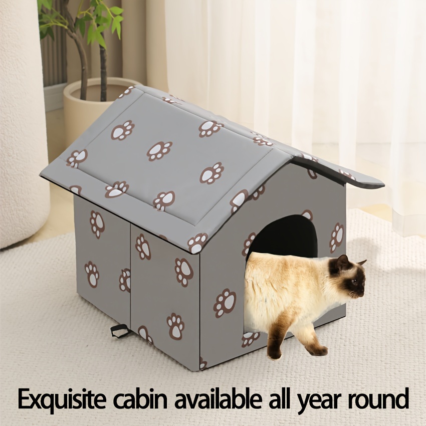 Casas para gatos al aire libre, casa para gatos exterior a prueba de  lluvia, tienda de campaña para gatos al aire libre con techo de tela Oxford  resistente al agua