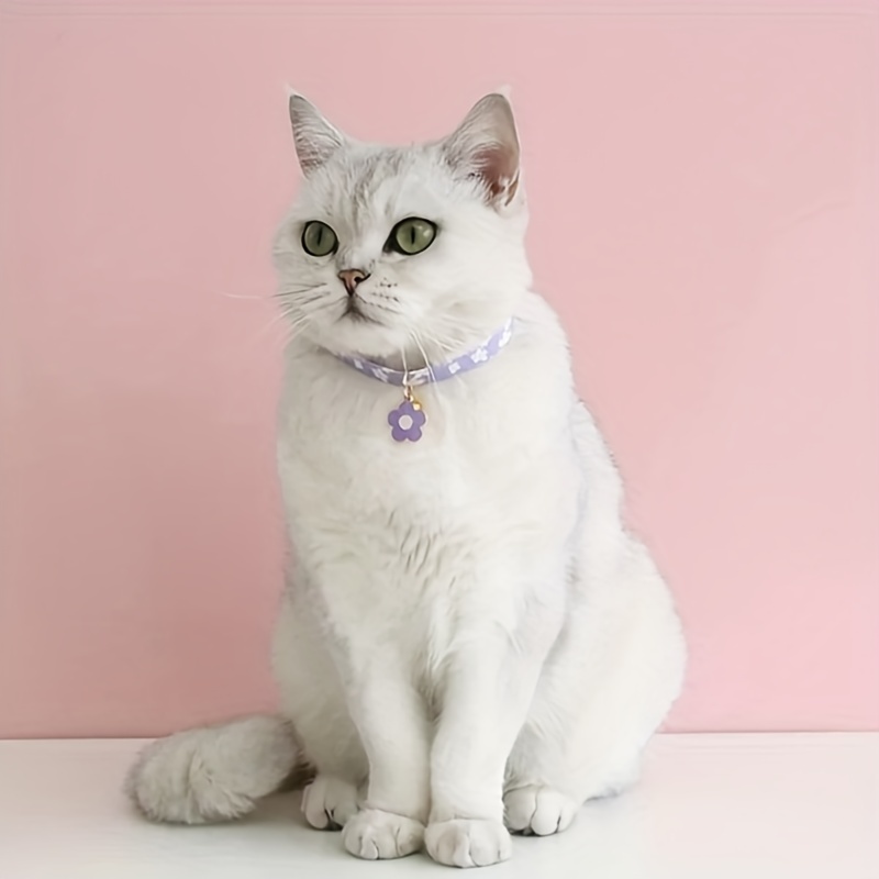Floral Pattern Pet Cat Collars Bell Decor Cat Necklace Adjustable Cat Collar  - Temu Belgium