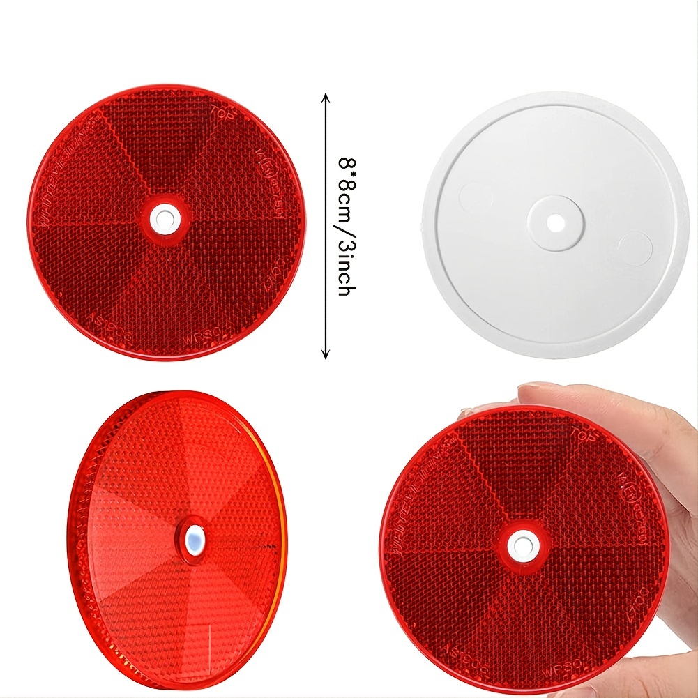 4pcs Blanc Rouge Plastique Réflecteur Nuit Sécurité Avertissement  Autocollant Avec Trous Accessoires Convient Pour Moto Camion Vélo Remorque  Automobile - Temu Belgium