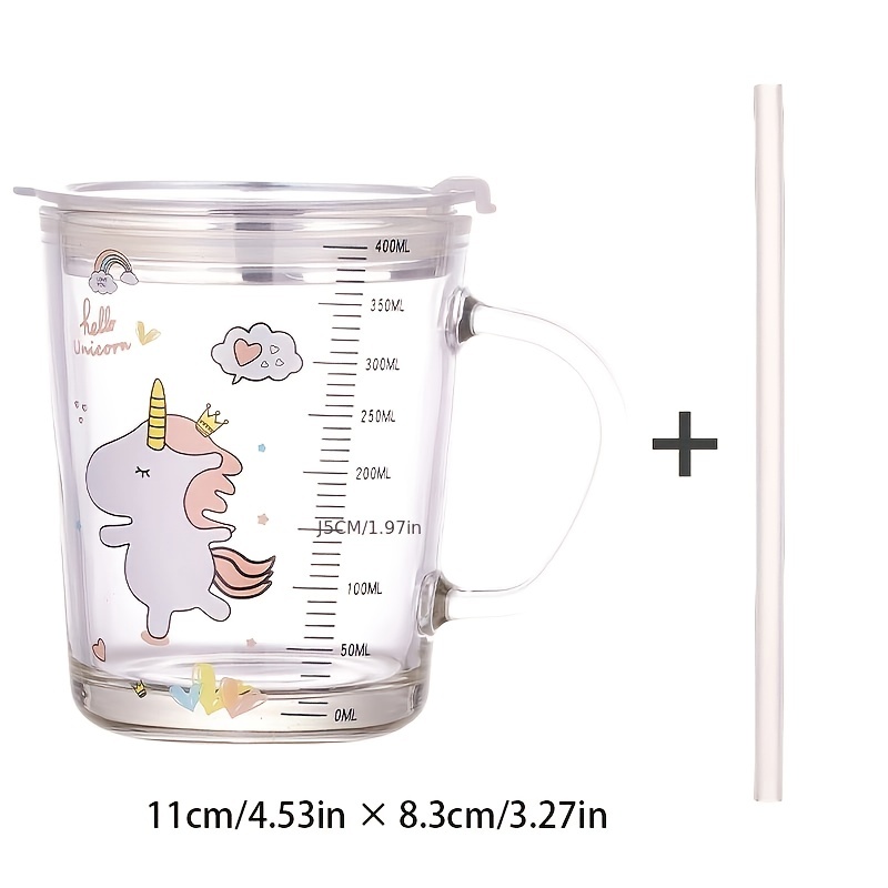 Cute Cartoon Glass Large Capacity Children's Milk Cup - Temu