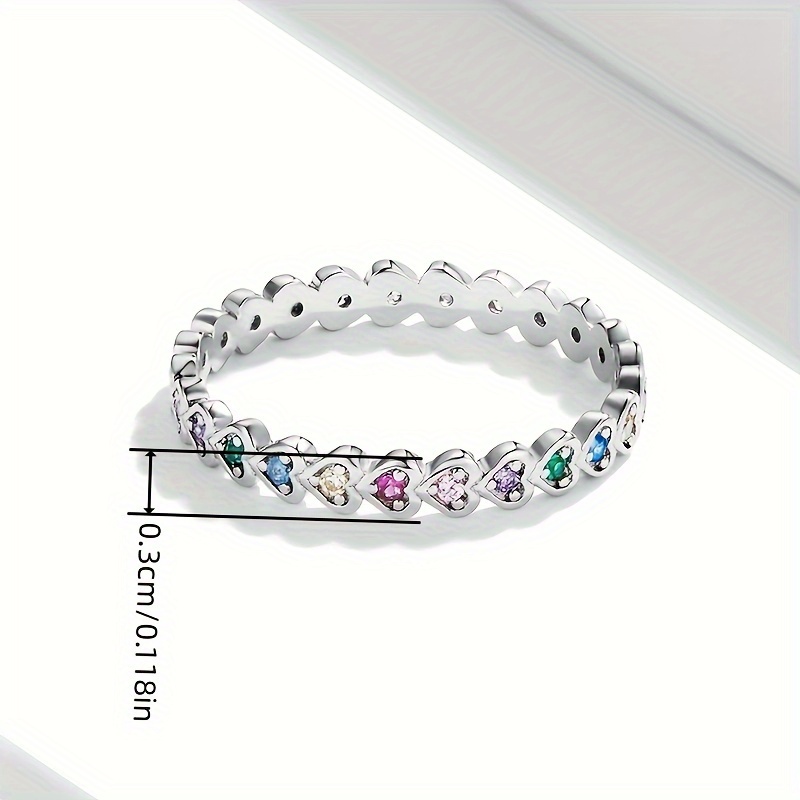 Colorful CZ Eternity Ring Copper Band April Birthstone