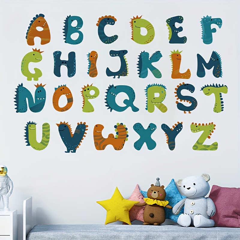 3 FogliAcquerello Colorato Cartone Animato Dinosauri Alfabeto Abc Adesivi  Murali La Camera Dei Bambini Decorazione Delle Decalcomanie Della Parete  Della Stanza Della Scuola Materna Del Bambino Da 6,98 €