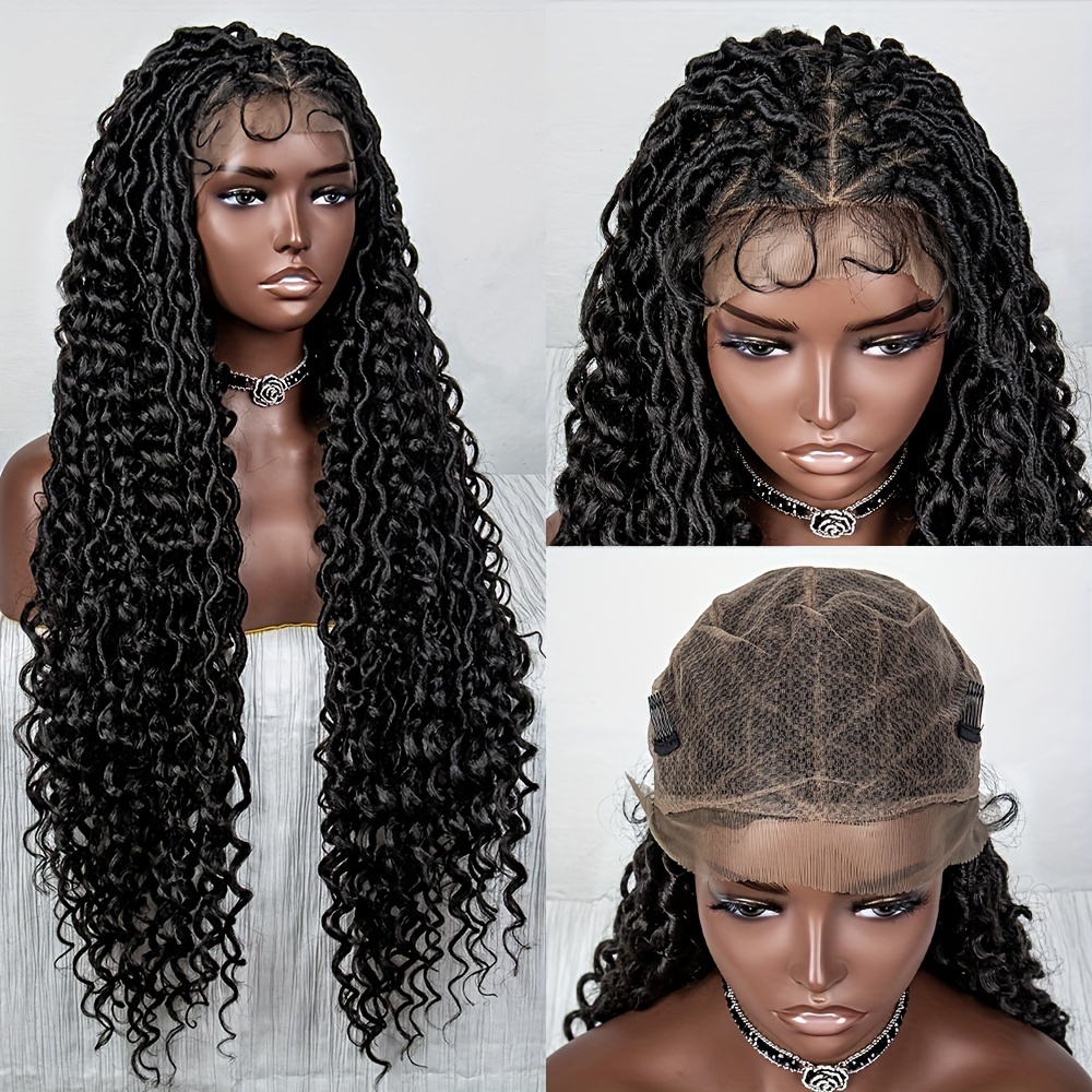 Ombre Brown Synthetic Lace Front Wig Long Box Braids Wig Heat Resistant  Fiber Natural Hairline Synthetic Braided Wigs for Women Wigs Drag Queen  Daily