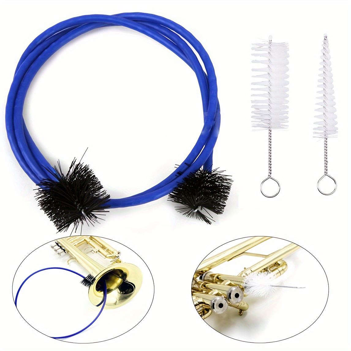 

3pcs Trumpet Maintenance Cleaning Kit Mouthpiece Brush Valve Casing Brush Flexible Brush