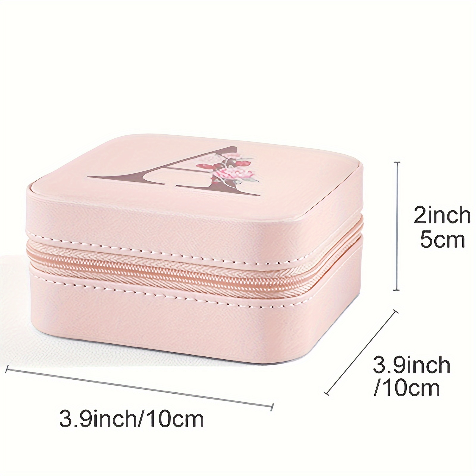 Casegrace Portable Travel Mini Jewelry Box Leather Jewellery Ring Organizer Case Storage Gift Box Girls Women, Women's, Size: One size, Pink