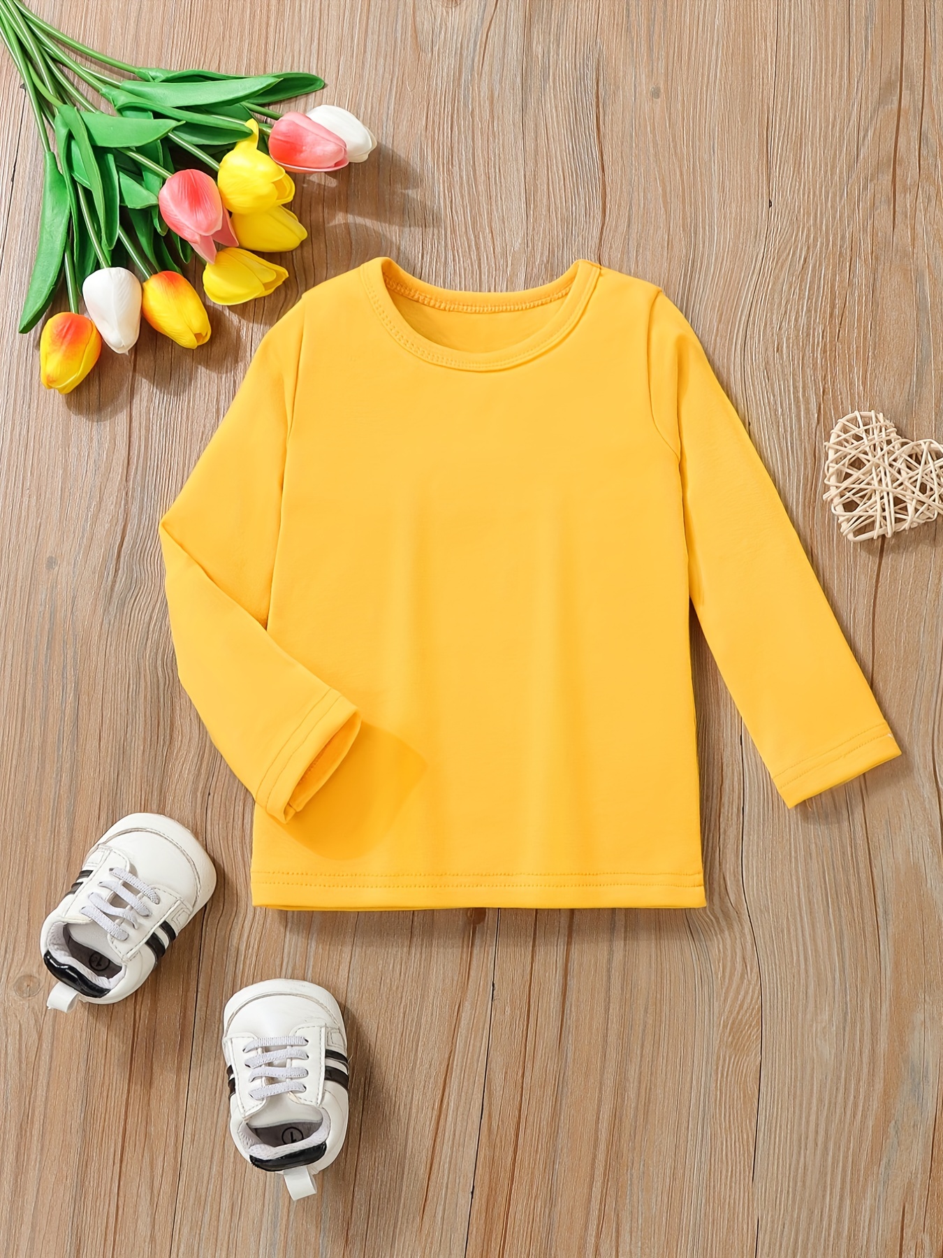 Toddler Girl Basic Solid Plain Cotton T Shirts Tops Long - Temu Canada