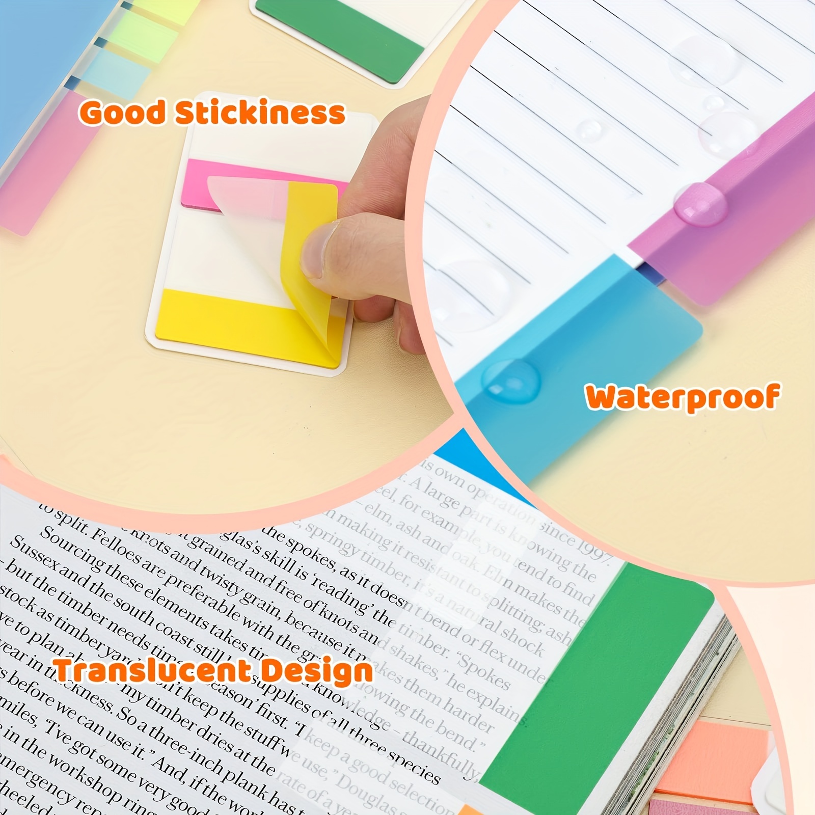 500 Pcs Transparent Sticky Notes Book Annotation Supplies