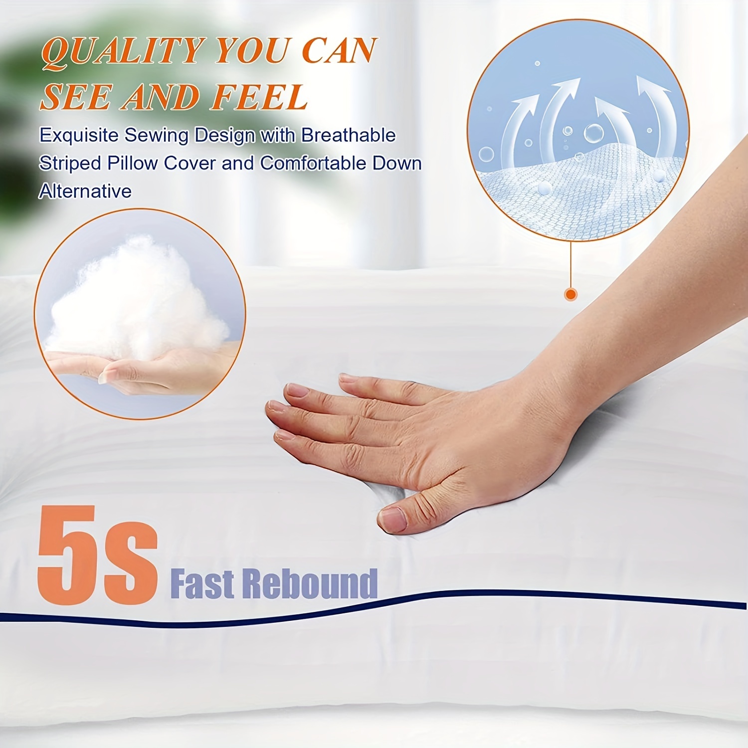 Luxury Hotel Quality Bed Pillow Cooling ＆ Supportive Perfect