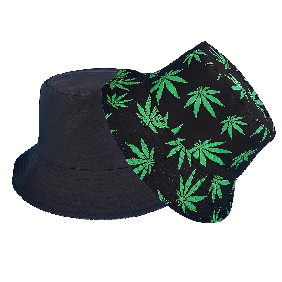 New Leaf Bucket Hat Korean Version Duplex Prints Versatile Travel Sun Visor  Hat For Men And Women Fashion Printing Basin Hat - Temu