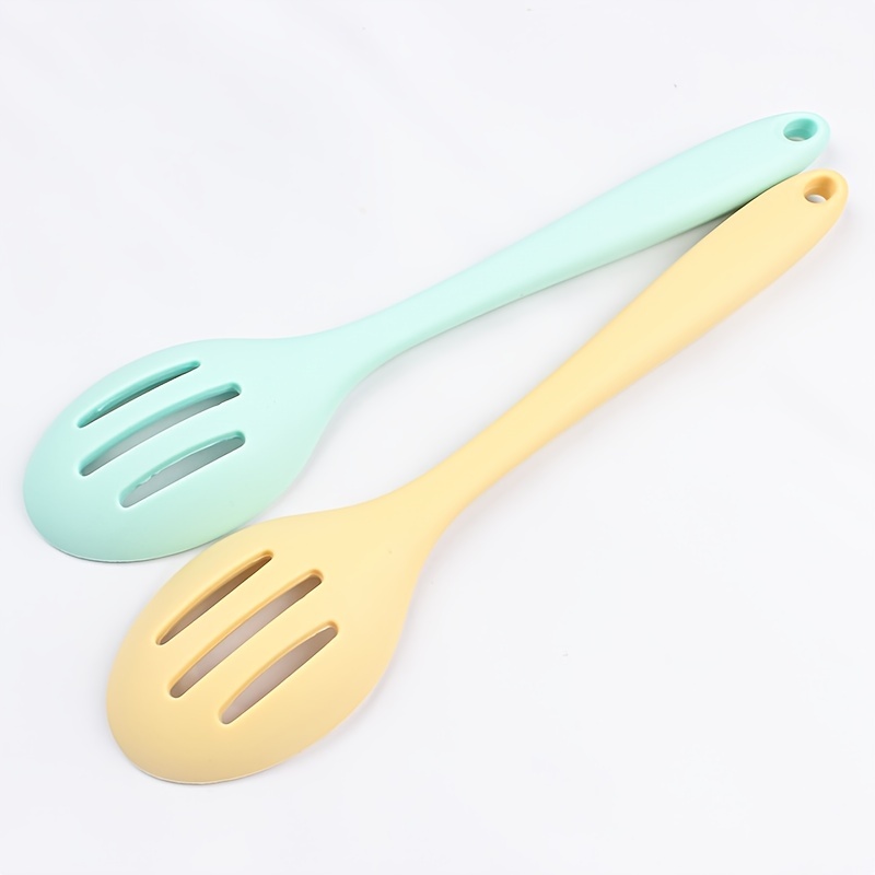 Slotted Serving Spoon, Silicone Small Olive Spoon Colander, Wear-resistant  Nonslip Colorful Stirring Spoon, Mixing Spoon, Kitchen Accessories, Random  Colors - Temu