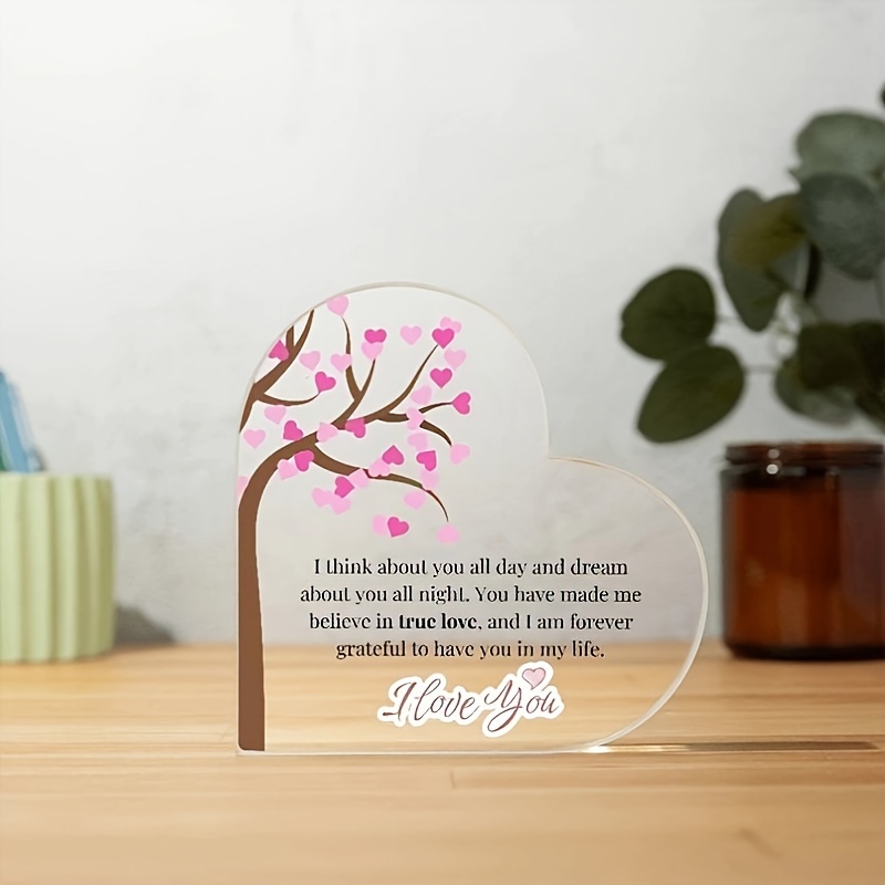 Acrylic Plaque Heart shaped Gifts For Women Wife Girlfriend - Temu