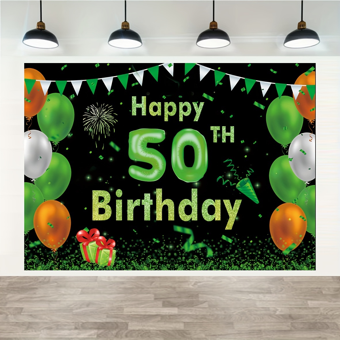  Decoraciones de cumpleaños número 50 y fabuloso cartel de  cumpleaños para mujer, oro rosa 50, suministros de fiesta, fondo de  cumpleaños de cincuenta años, cabina de fotos para interiores y exteriores 