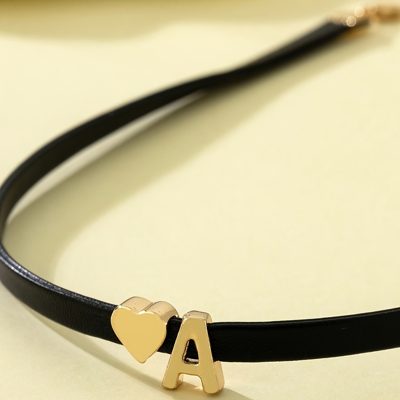 Women's PU Leather Choker Necklace with Heart Pendant