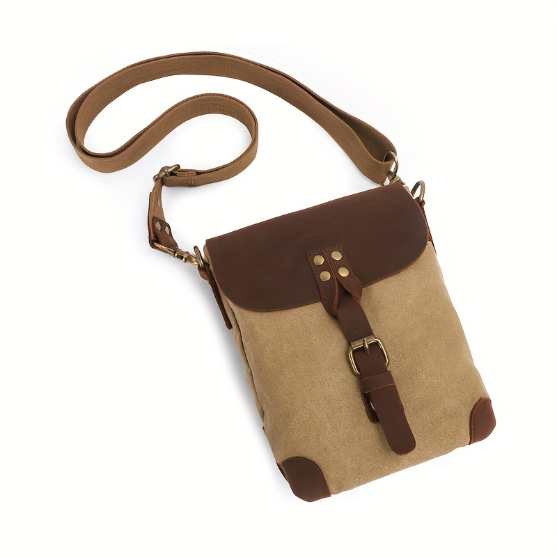 Canvas Small Messenger Bag for men Vintage Shoulder Bag for men