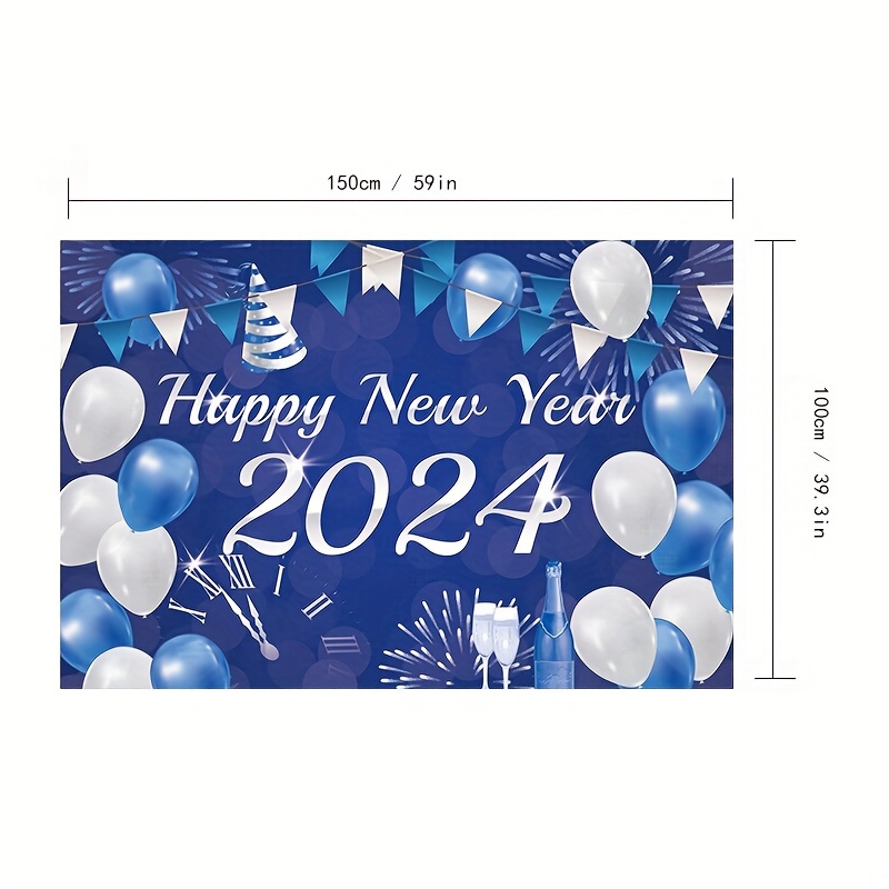 Happy New Year 2024 Background Banner Cheers Gift Party - Temu