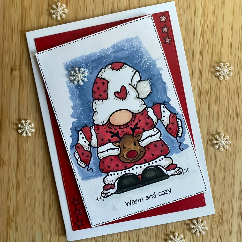 Christmas Gnomes Transparent Stamps For Card Making And - Temu