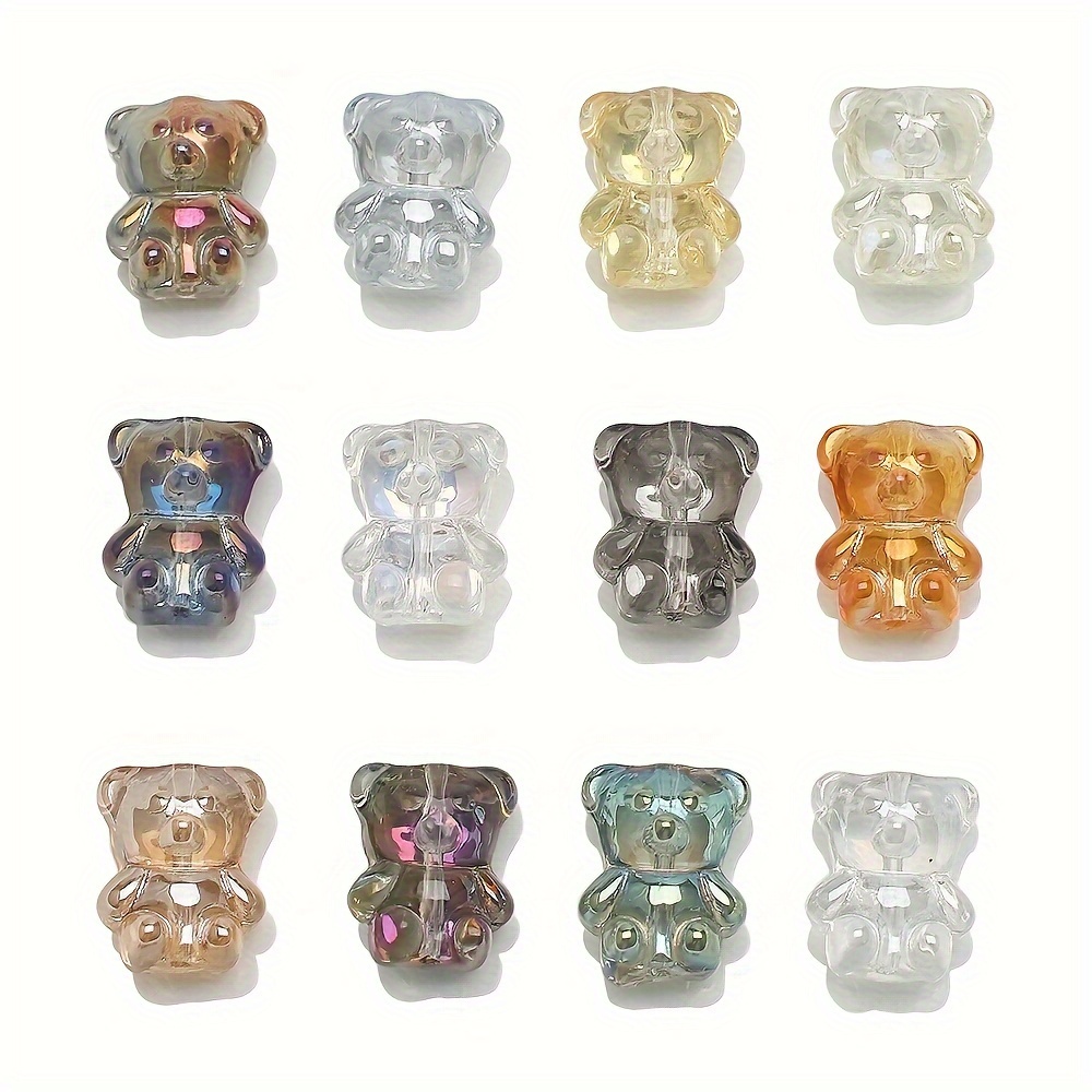 10 Pcs Resin Gummy Bear Charms Pendants Resin Bear Colorful Bear Candy Nail  Art Charms For DIY Craft