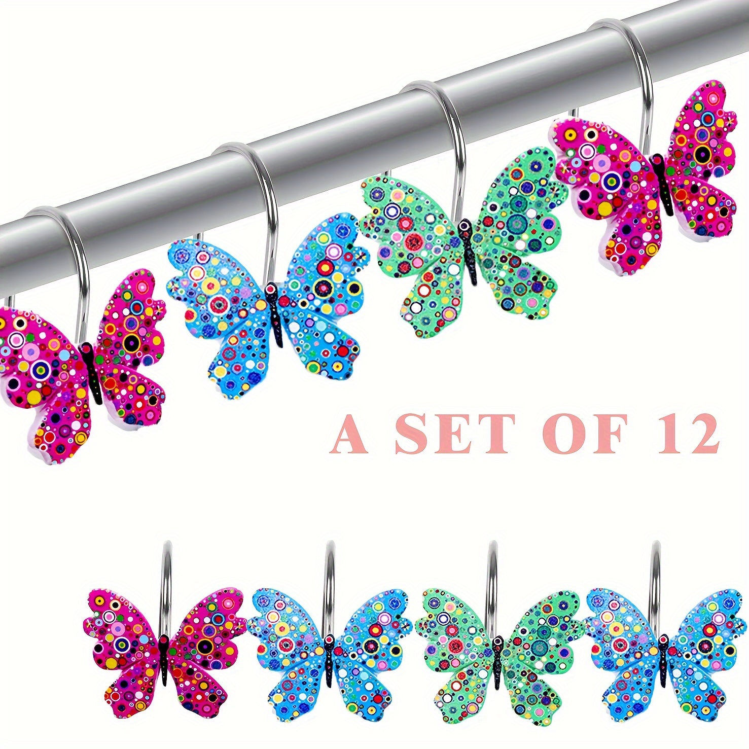 Shower Curtain Hook Colorful Butterfly Decorative Aesthetic - Temu