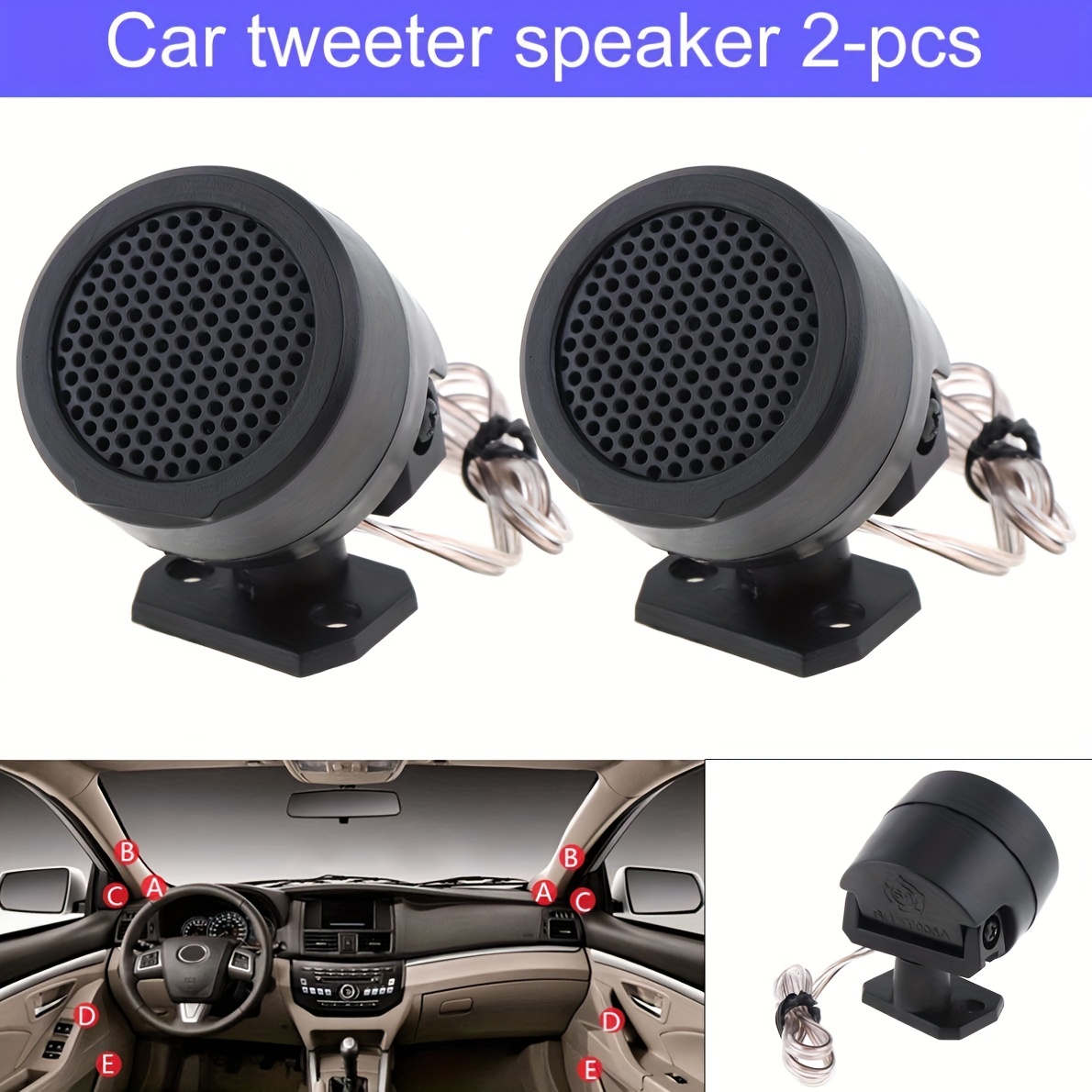 Tweeters para coche – Par de altavoces de audio de 12 V y 120 W para coche,  mini súper potencia, altavoz de audio para tweeter, bocina de altavoz